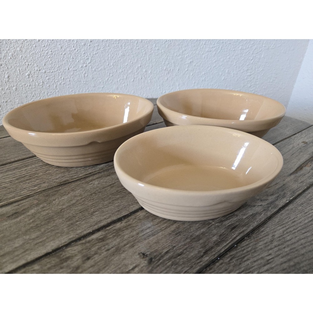 Set Of 3 Mason Cash Beige Stoneware Oval Baking Roasting Dishes (2) #3 & (1) #2